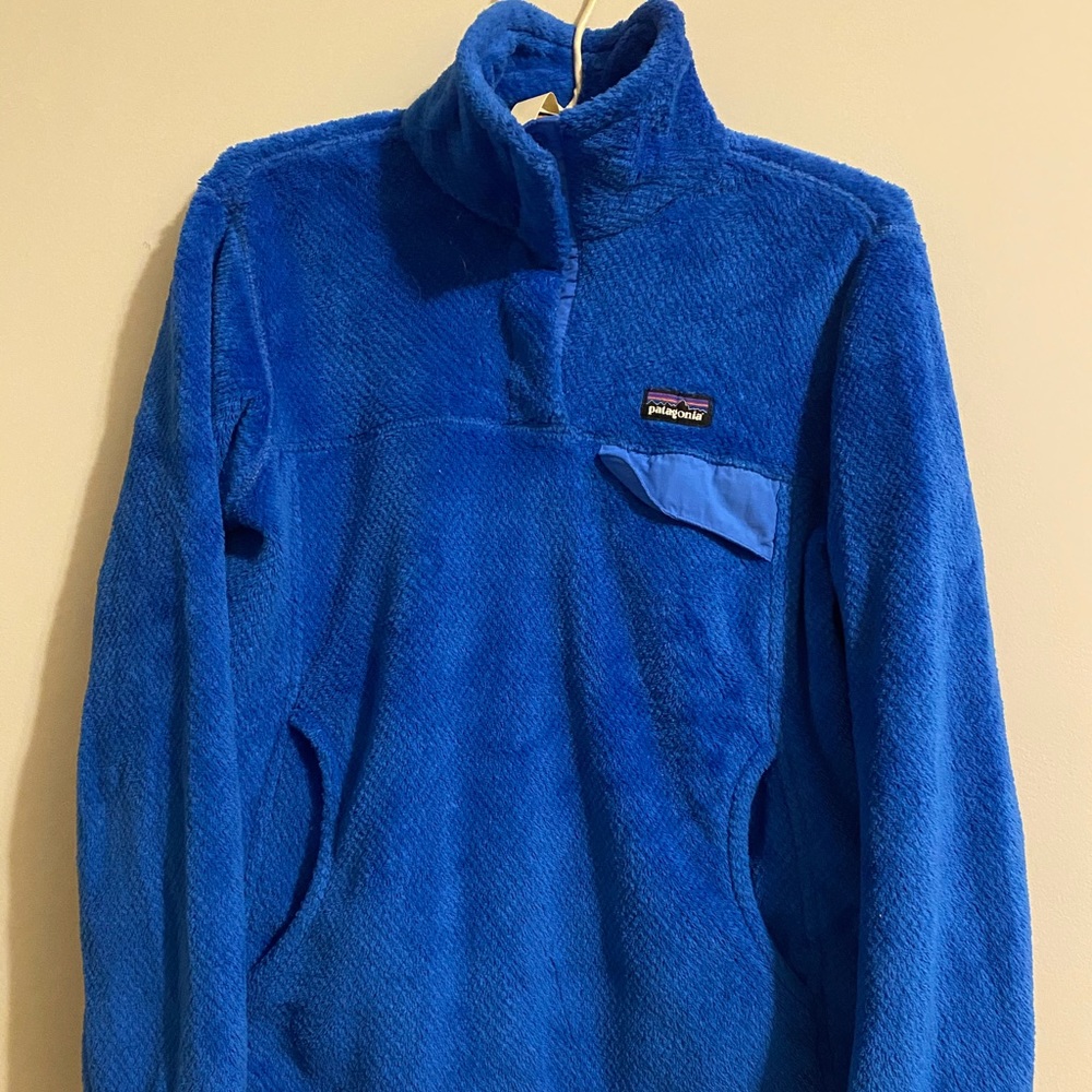 patagonia blue t-snap pullover